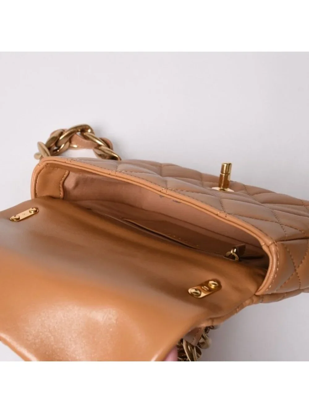Chanel Quilted 20 Chain Bag Base CC Logo Shiny Lambskin